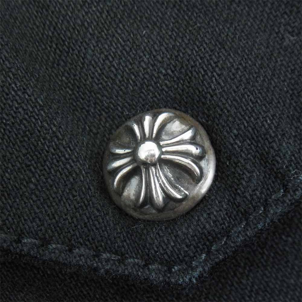 CHROME HEARTS クロムハーツ(原本無) 国内正規品 DENIM WESTERN クロスボール デニム ウエスタン シャツ ブラック系 SM【中古】