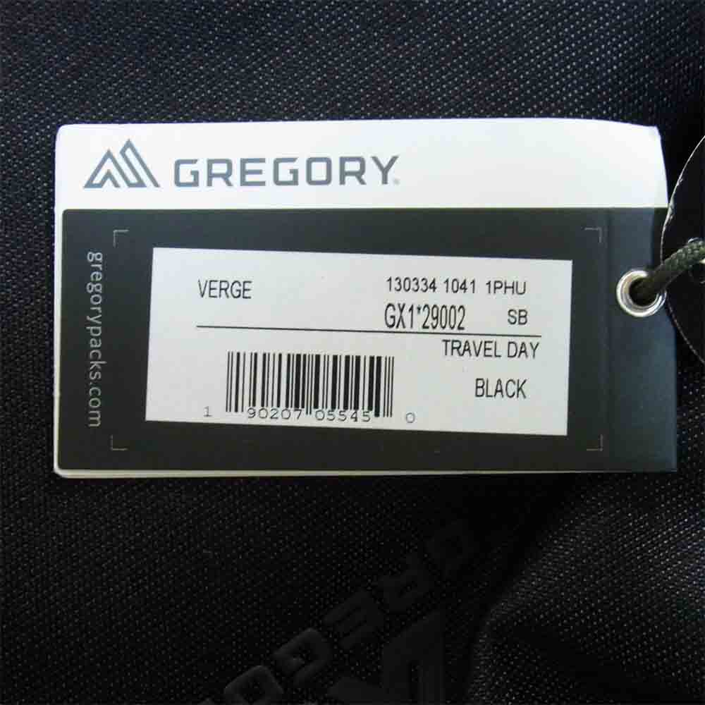 GREGORY グレゴリー GX1*29002 VERGE TRAVEL DAY バージ トラベル デイ パック リュック ブラック系【新古品】【未使用】【中古】