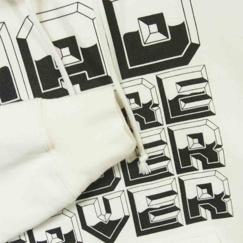 UNDERCOVER アンダーカバー MUX9801 ロゴ フード プルオーバー パーカー コットン ホワイト系 2【美品】【中古】