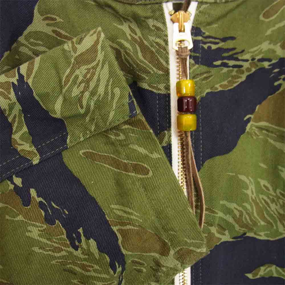 The REAL McCOY'S ザリアルマッコイズ MJ20008 タイガー カモ パーカー ゴールド タイガー TIGER CAMOUFLAGE PARKA GOLD TONE カーキ系 XL【中古】