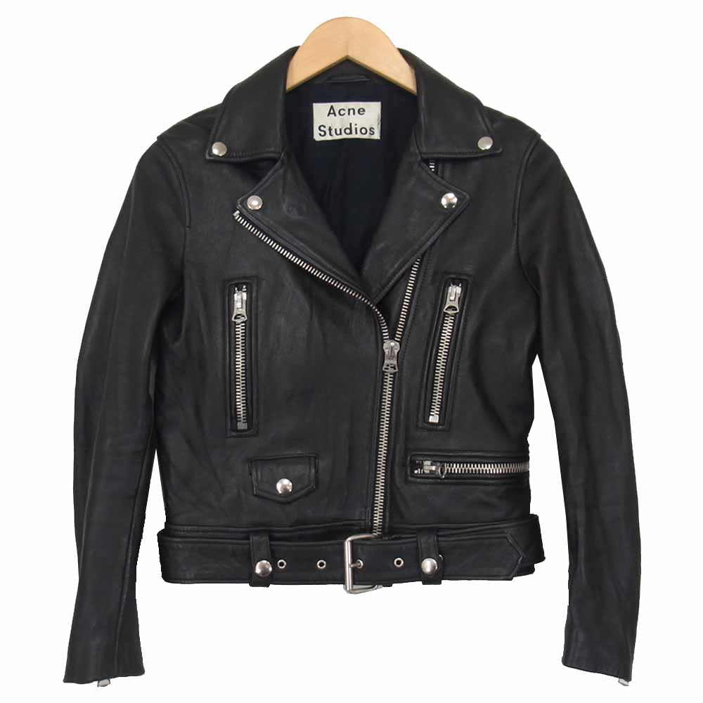 Acne Studios　ラムレザー　サイズ46 Acne Studios - Zip sweater logo - Black