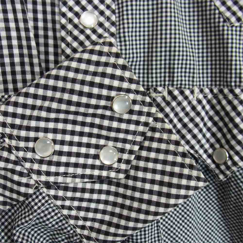 Engineered Garments エンジニアードガーメンツ チェック 切替 シャツ ブラック系 S【中古】