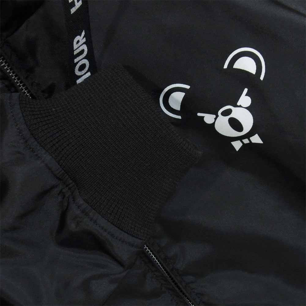 HYSTERIC GLAMOUR ヒステリックグラマー 01193AB11 BEAR FACE フリル フーデッド ナイロン ジャケット ブラック系 FREE【中古】