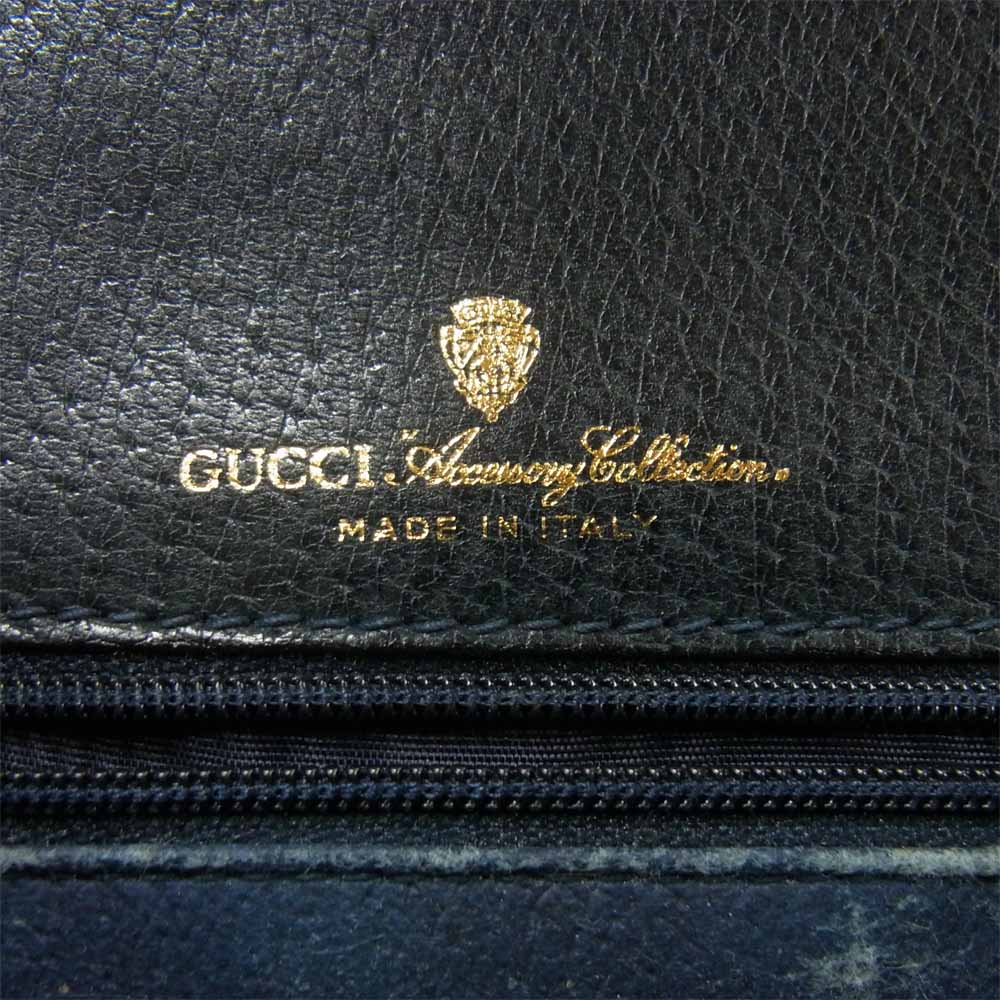 GUCCI グッチ オールドグッチ ショルダー バッグ イタリア製 ネイビー系【中古】