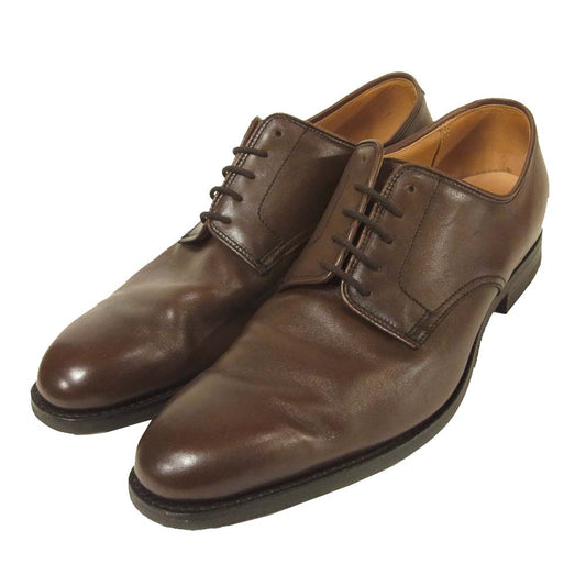 クロケット&ジョーンズ BURFORD 外羽根 プレーントゥ レザー ドレス シューズ ブラウン系 6.5E【中古】