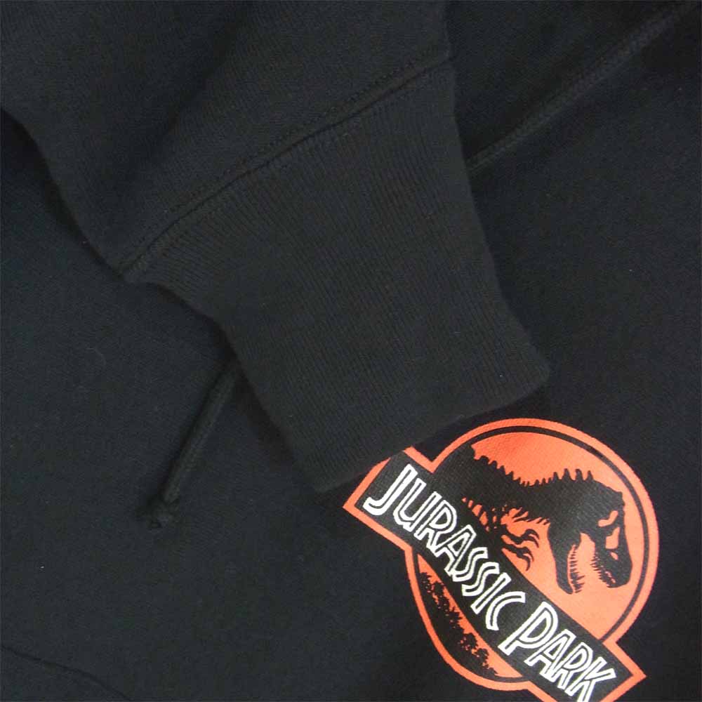 Champion チャンピオン × JURASSIC SERIES ジュラシックパーク 青タグ RW パーカー ブラック系 L【美品】【中古】