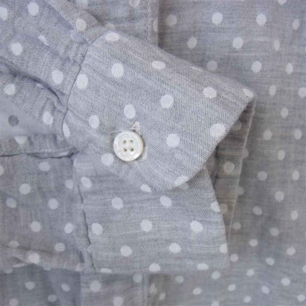 Engineered Garments エンジニアードガーメンツ Short Collar Shirt ポルカ ドット ガーゼ ショートカラー シャツ グレー系 S【中古】