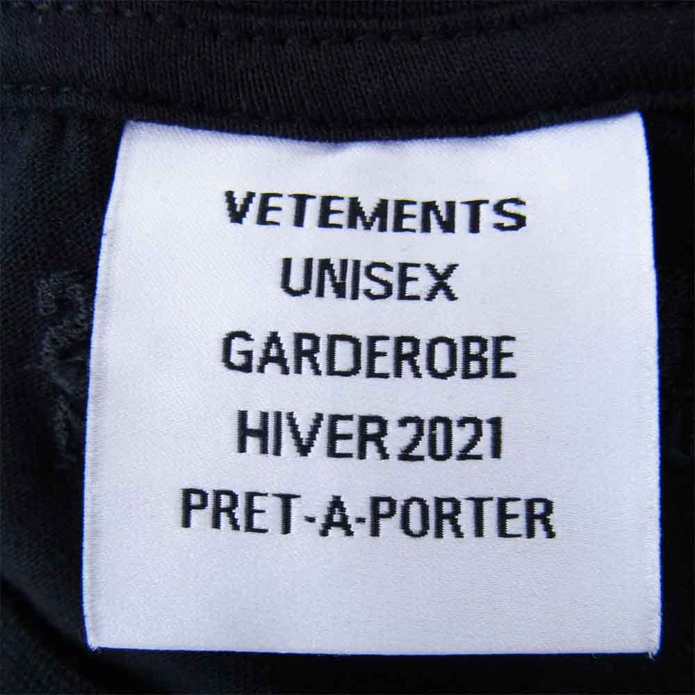 VETEMENTS ヴェトモン 20AW UAH21TR500-M 国内正規品 0,0005 T-shirt ブラック系 L【美品】【中古】