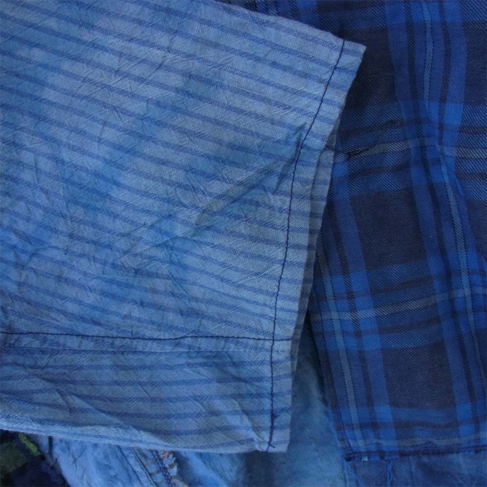 PORTER CLASSIC ポータークラシック H/W NEL MEN’S JACKET ハンドワーク ネル リメイク パッチワーク ジャケット ブルー系 4【美品】【中古】