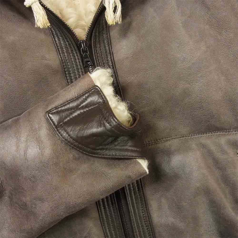 UNDERCOVER アンダーカバー 05AW 5A262-B12 arts&crafts期 リアルムートン レザー ジャケット グレイッシュブラウン系 2【中古】