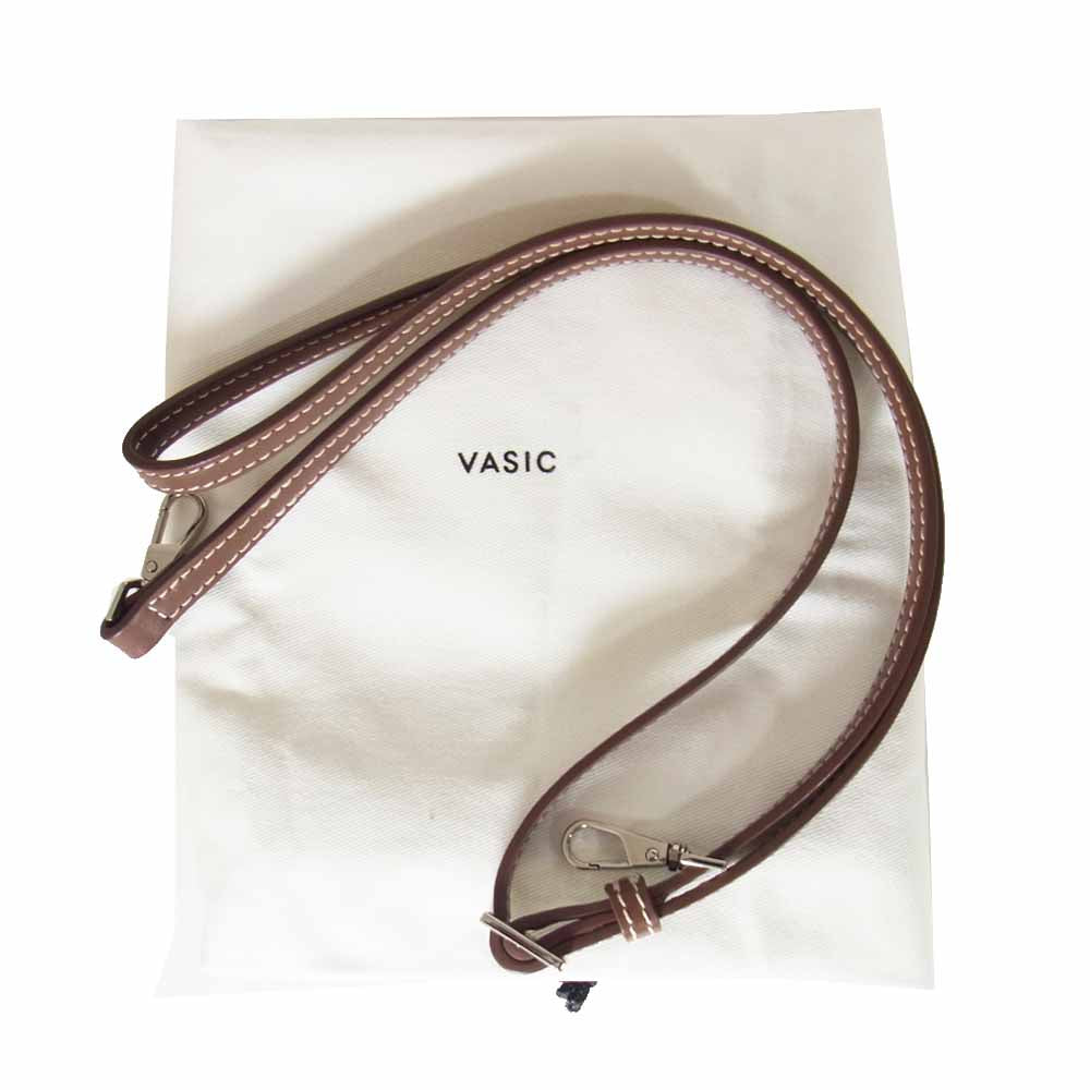 ヴァジック Boxy Mini 2way PVC コンビ バニティ バッグ ブラウン系【美品】【中古】