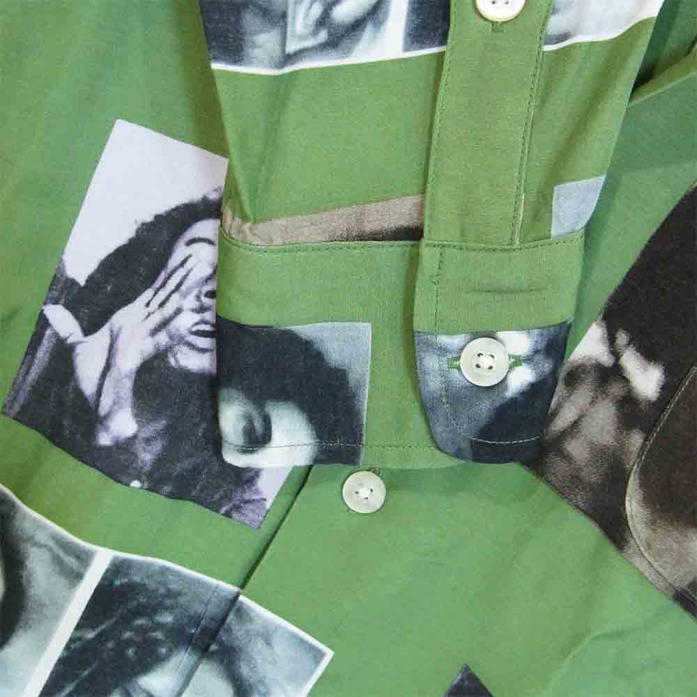 WACKO MARIA ワコマリア 18AW BOB MARLEY HAWAIIAN SHIRT ボブマーリー アロハ ハワイアン プリント シャツ グリーン系 M【美品】【中古】
