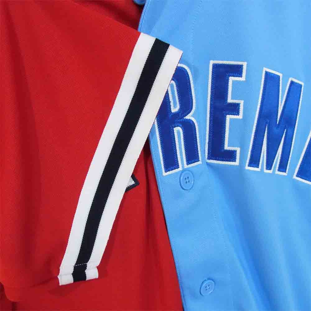 Supreme シュプリーム 21SS Don't Hate Baseball Jersey ドント ヘイト ベースボール ジャージ マルチカラー 半袖 シャツ 赤×水色系 M【新古品】【未使用】【中古】