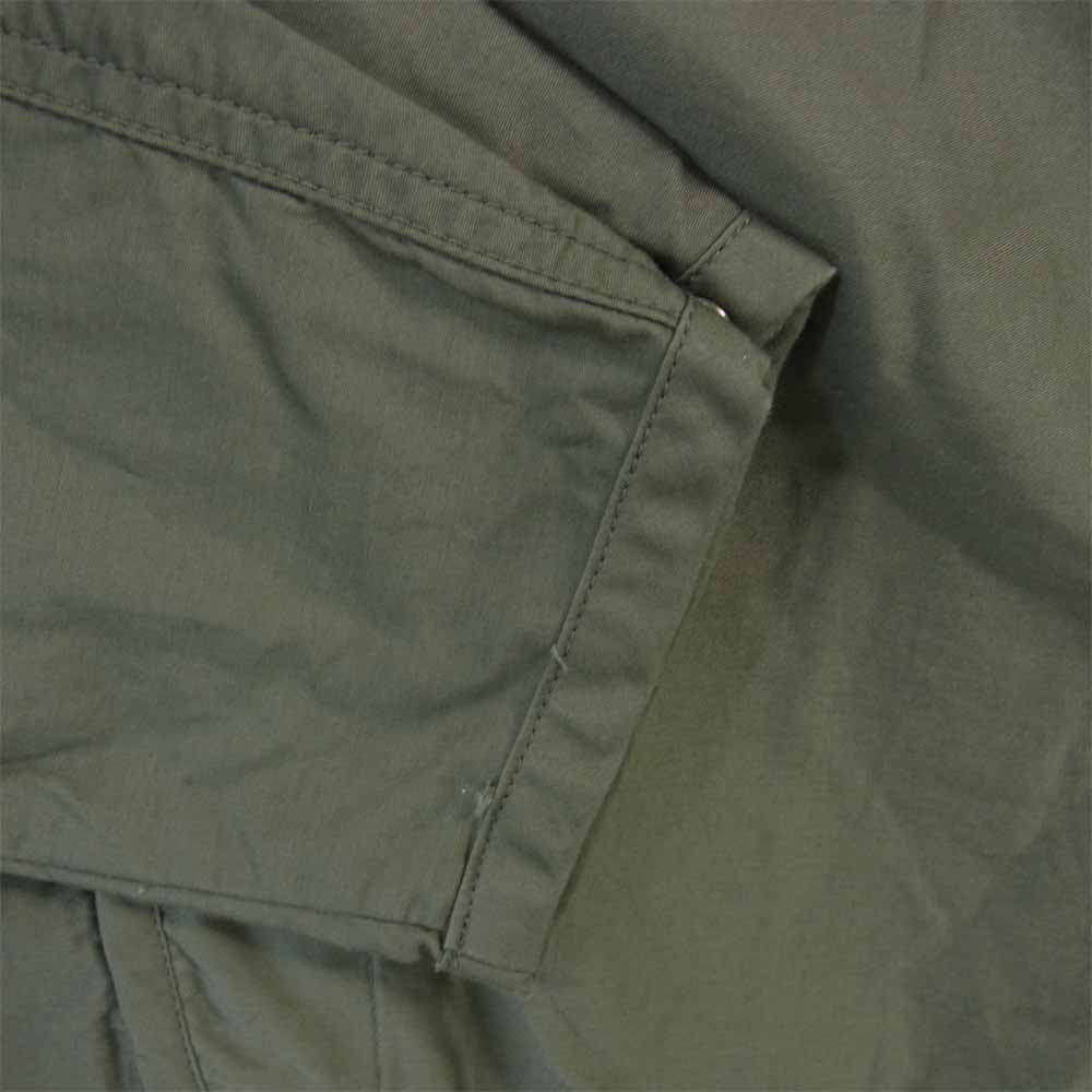 DESCENDANT ディセンダント 20AW REMNANTS SATIN LS SHIRTS ノーカラー シャツ カーキ系 1【美品】【中古】