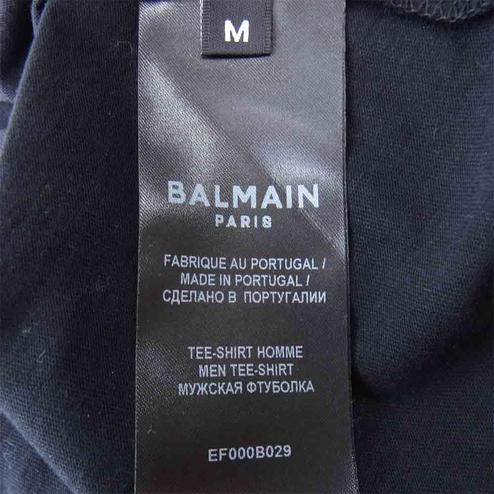 BALMAIN バルマン VH1EF000 ロゴ プリント Tシャツ ブラック系 M【新古品】【未使用】【中古】