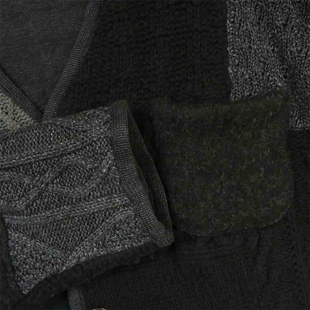 PORTER CLASSIC ポータークラシック H/W PATCH WORK KNIT CARDIGAN ハンドワーク パッチワーク ニット カーディガン ブラック系 グレー系 4【中古】
