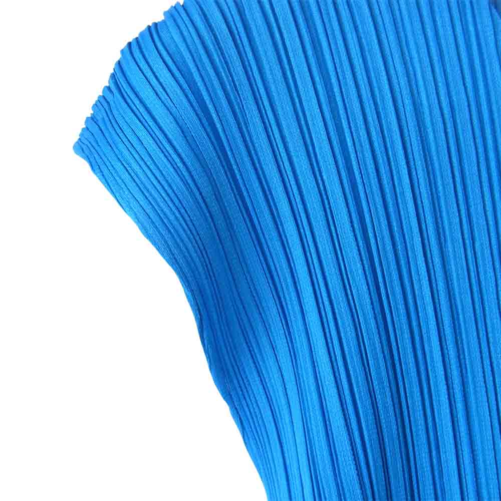 PLEATS PLEASE プリーツプリーズ PP51-JH204 ISSEY MIYAKE イッセイミヤケ プリーツ加工 マキシ丈 フレンチスリーブ ワンピース ブルー ブルー系 3【美品】【中古】