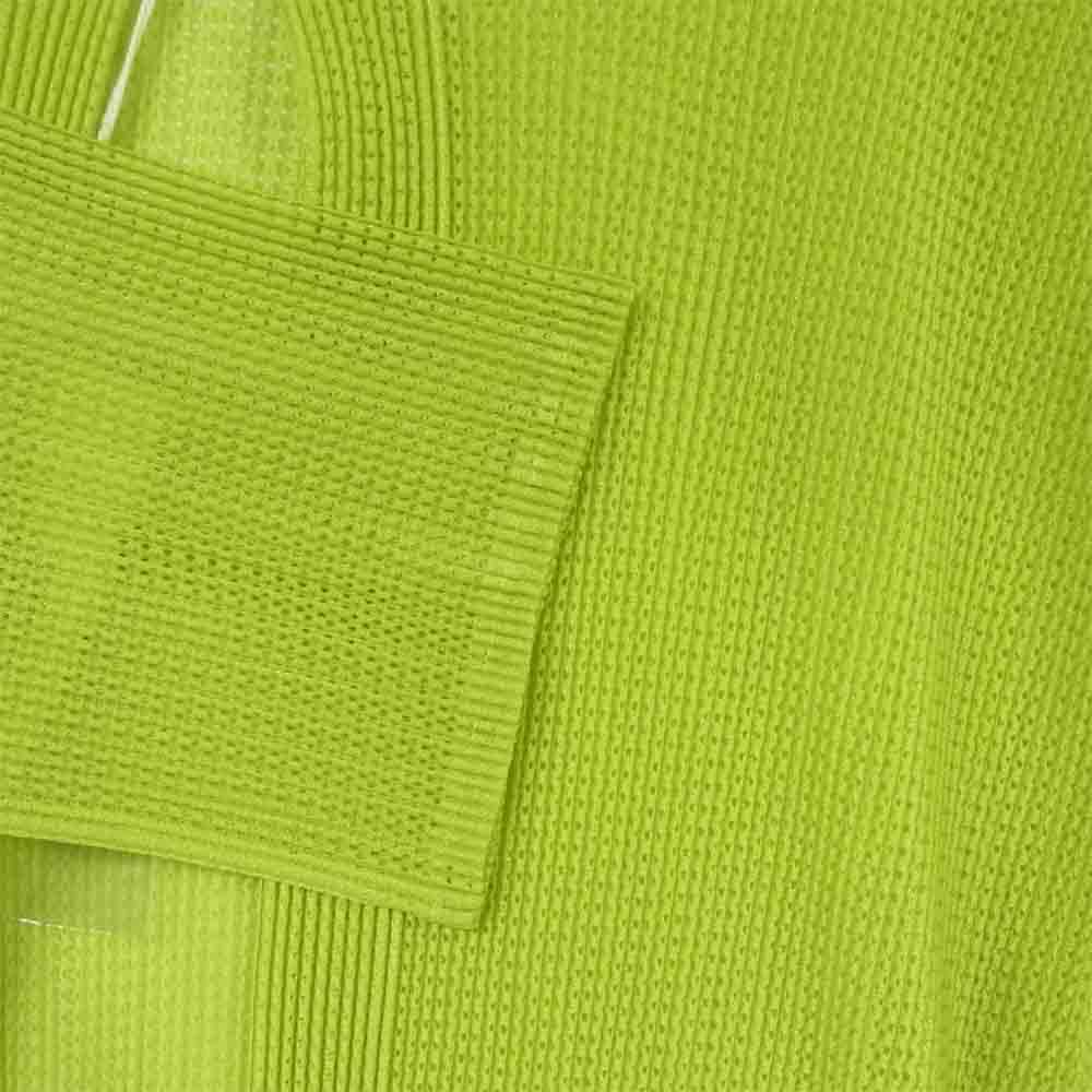 PLEATS PLEASE プリーツプリーズ PP21-F0274 ISSEY MIYAKE イッセイミヤケ プリーツ加工 ネオンカラー メッシュ カーディガン ネオンイエロー 3【新古品】【未使用】【中古】