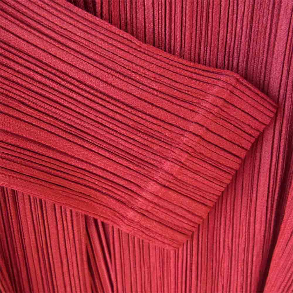 PLEATS PLEASE プリーツプリーズ PP23-JD521 ISSEY MIYAKE イッセイミヤケ プリーツ加工 ボタンレス テーラード ジャケット エンジ エンジ 3【美品】【中古】