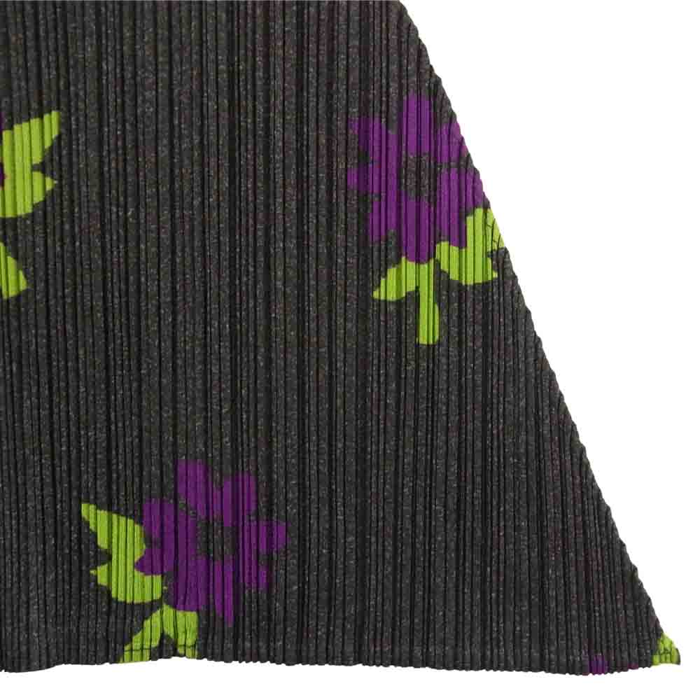 PLEATS PLEASE プリーツプリーズ PP22-JH758 ISSEY MIYAKE イッセイミヤケ プリーツ加工 フラワー総柄 プリント ノースリーブ マキシ丈 ワンピース グレー系 3【美品】【中古】