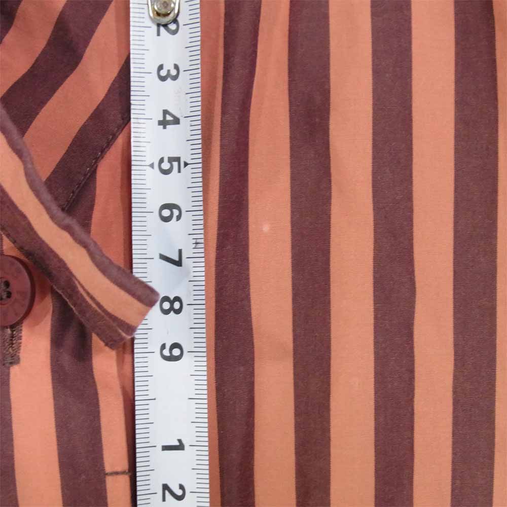 PLEATS PLEASE プリーツプリーズ イッセイミヤケ PP93-FJ531 ISSEY MIYAKE イッセイミヤケ バックプリーツ加工 ストライプ コート オレンジ系 3【中古】