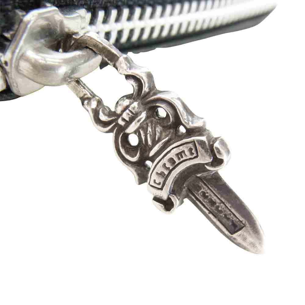 CHROME HEARTS クロムハーツ(原本無) REC F ZIP BS フレア ラウンドファスナー ジップ ウォレット ブラック系【中古】