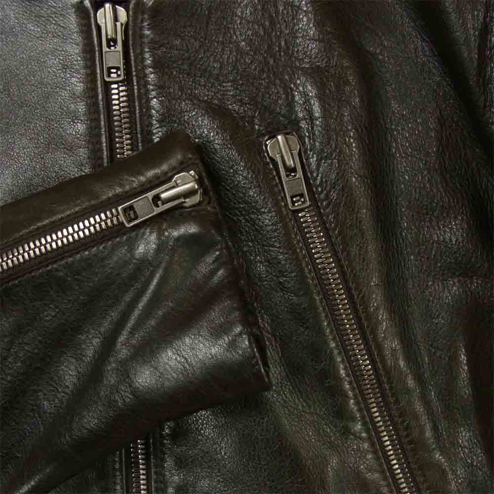 MAISON MARTIN MARGIELA メゾンマルタンマルジェラ 11AW S50AM0147 LEATHER RIDERS 牛革 ハの字 レザー ライダース ダークブラウン系 46【中古】