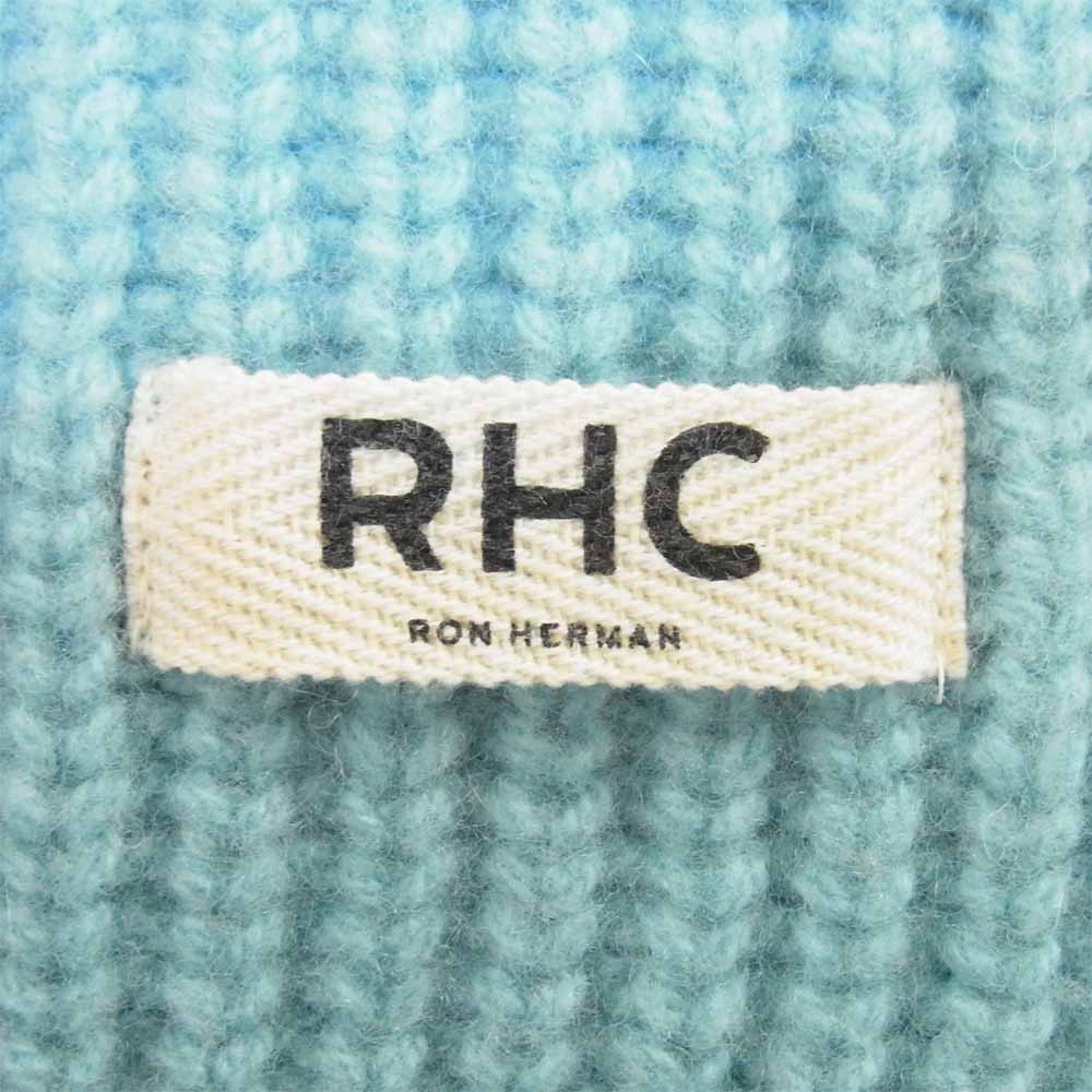 Ron Herman ロンハーマン ロング マフラー ニット RHC 無地 ロングマフラー ライトブルー系【中古】