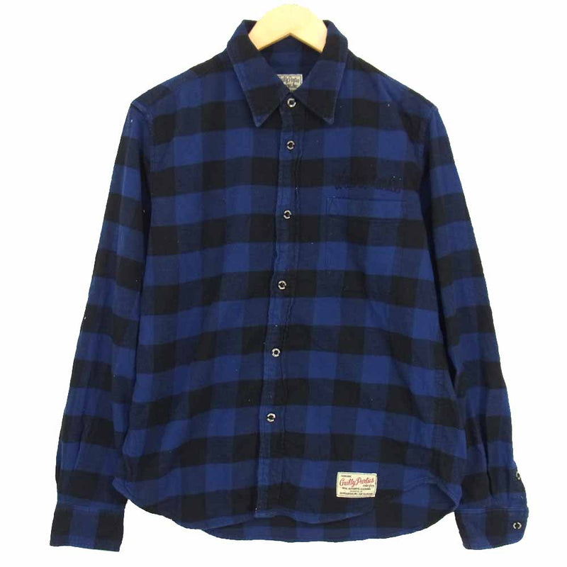 WACKO MARIA ワコマリア 14AW 14AW-BLO-SHI-04 BLOCK CHECK SHIRT ブロック チェック シャツ  ネイビー系 L【中古】