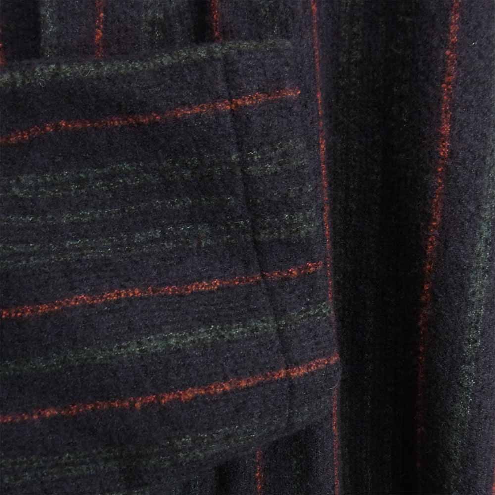 WACKO MARIA ワコマリア MULTI STRIPED GOWN COAT マルチ ストライプ ガウン コート ネイビー系 M【美品】【中古】