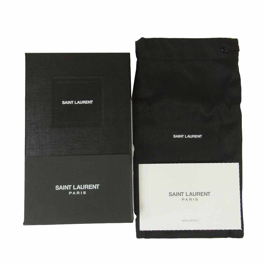 SAINT LAURENT サンローラン METAL-CLIP CARDHOLDER メタルクリップ カード ホルダー ダークネイビー系【中古】