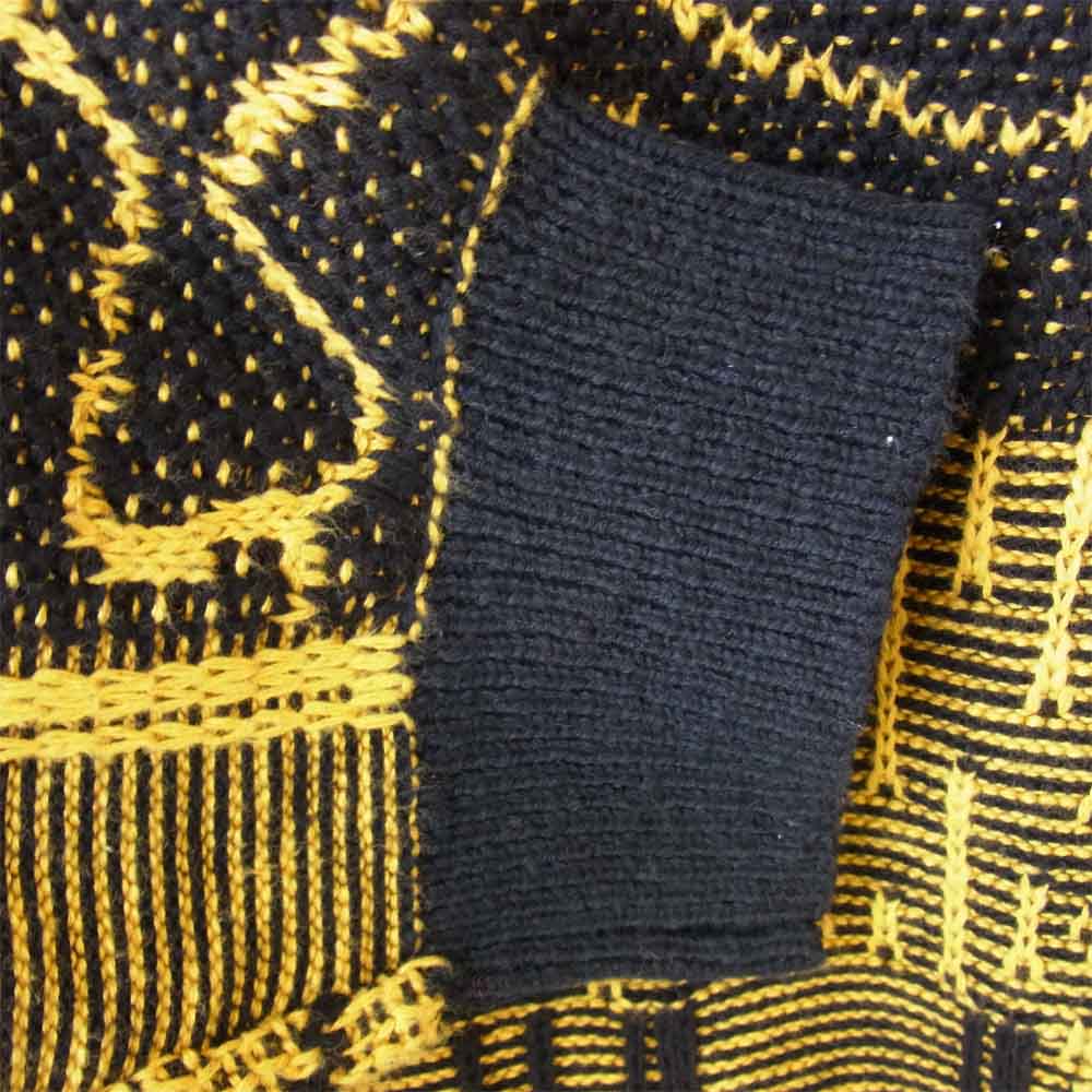 ジーアールユニフォーマ GR01-N002 Knit Patchwork Sweater ニット パッチワーク セーター 黄×黒 L【中古】
