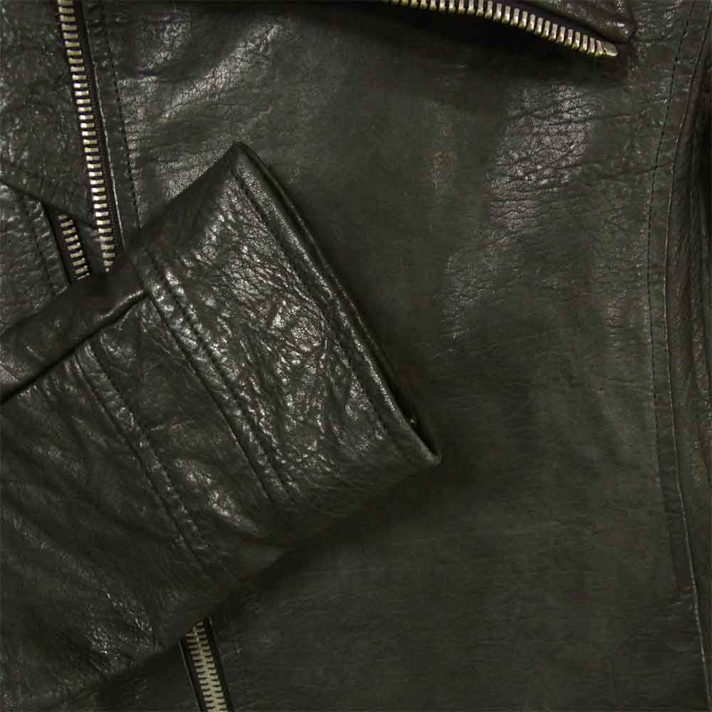 Rick Owens リックオウエンス 国内正規品 ラムスキン ハイネック レザー ジャケット イタリア製 ブラック系 XS【中古】