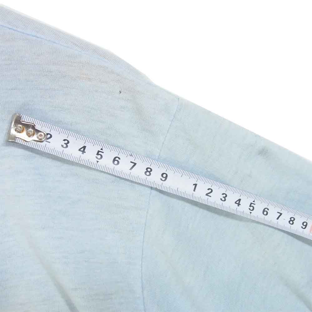 NIKE ナイキ 70S オレンジタグ ナイキ4連 ロゴ ゴツナイキ Tシャツ USA製 ライトブルー系 L【中古】