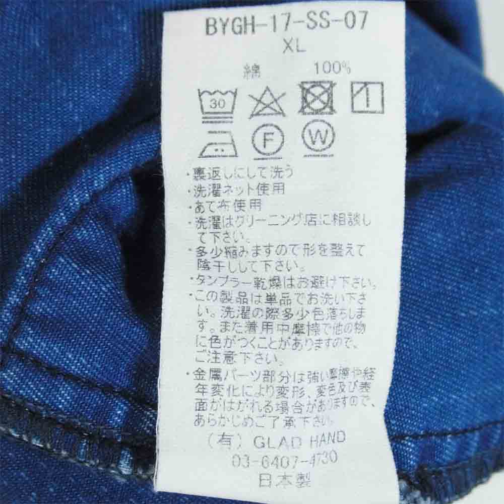 BY GLADHAND バイグラッドハンド 17SS BYGH-17-SS-07 GOOD WORKER VEST グッド ワーカー ベスト ジャケット インディゴブルー系 XL【中古】