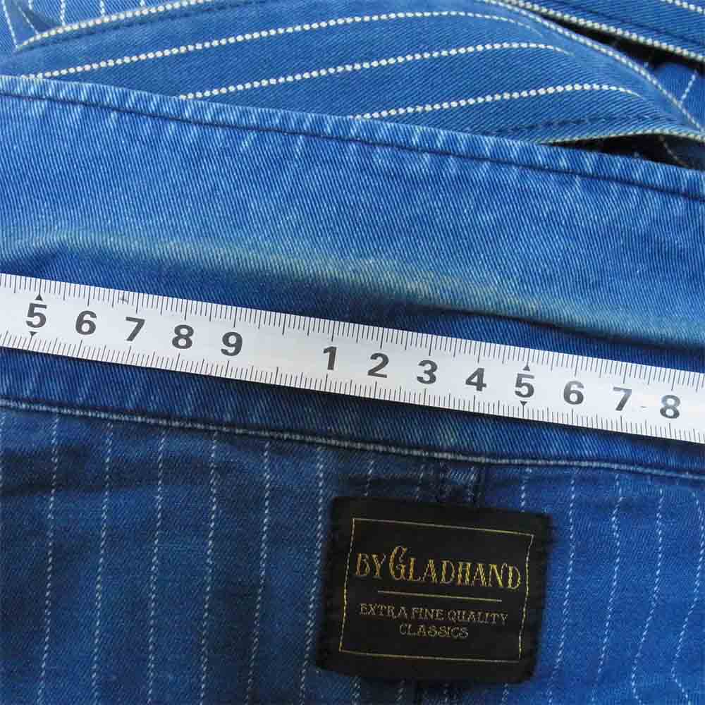 BY GLADHAND バイグラッドハンド 18SS BYGH-18-SS-07 HABERDASHER COAT インディゴ ストライプ コート インディゴブルー系 XL【中古】