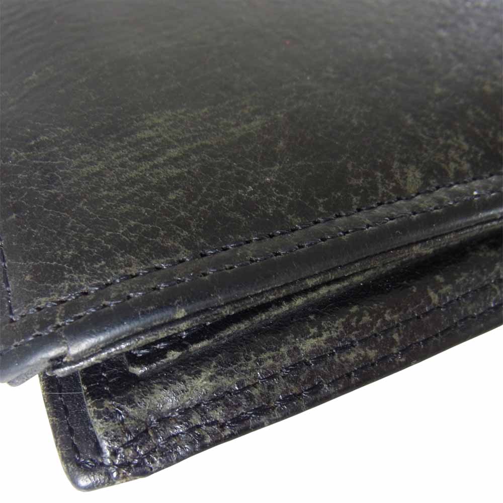 LEONARD KAMHOUT レナードカムホート メイティング フライト レザー ウォレット ブラック系【中古】