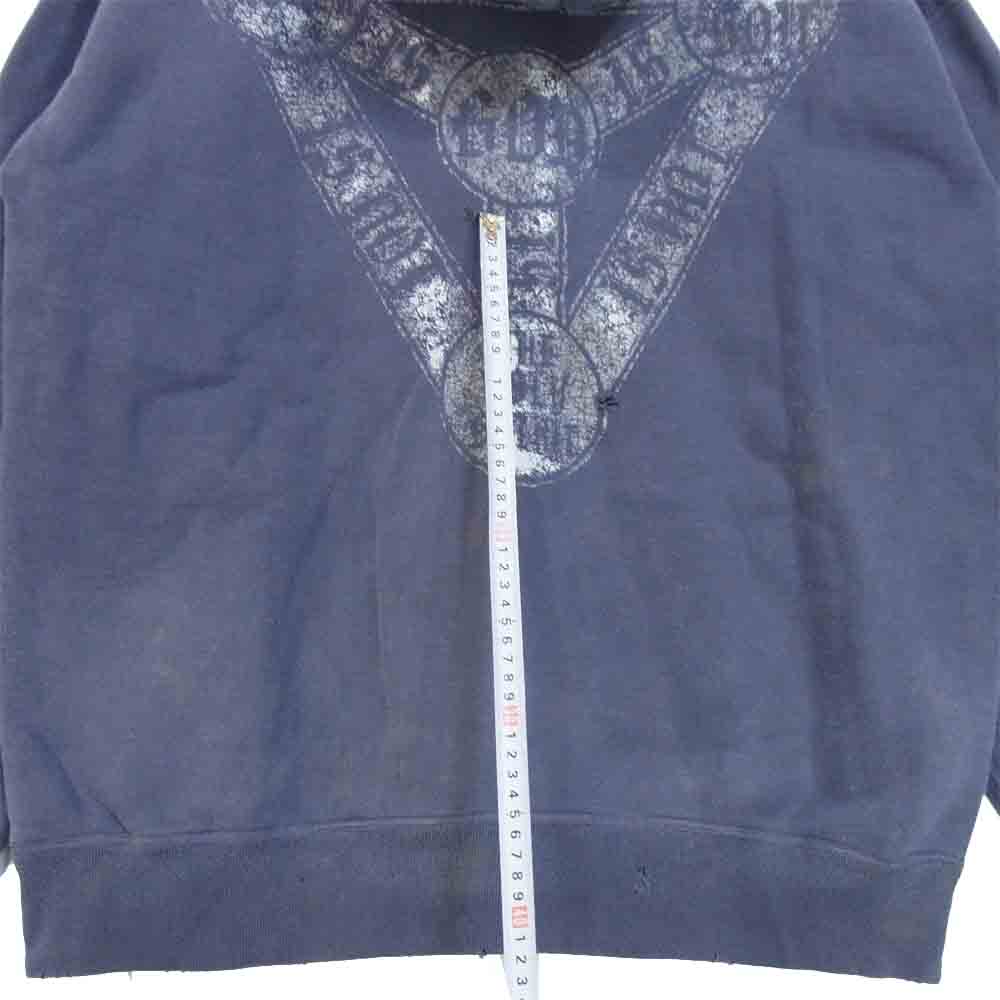 セント マイケル 20AW SM-A20-0000-018 SM18 HOODIE フーディー ヴィンテージ加工 パーカー 青紫灰系 XL【美品】【中古】