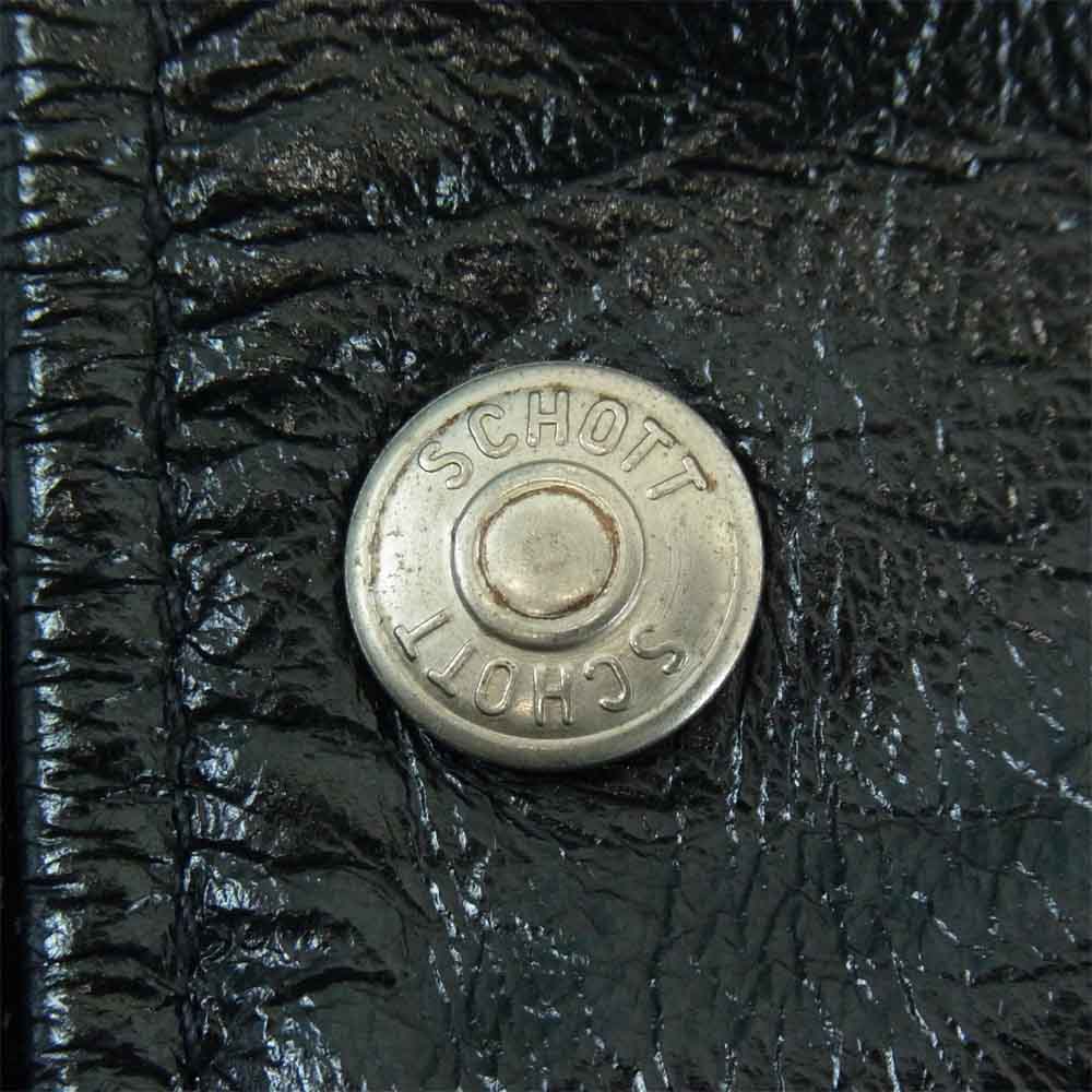 schott ショット LEATHER COACH JACKET レザー コーチ ジャケット ブラック系 38【美品】【中古】