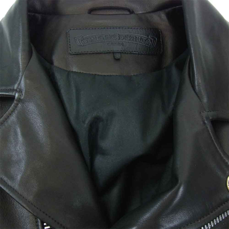 CHROME HEARTS クロムハーツ（原本有） 国内正規品 NEW BASIC MOTO VJ BJS ベーシック モト レザー ライダース  ジャケット ブラック系 S【美品】【中古】