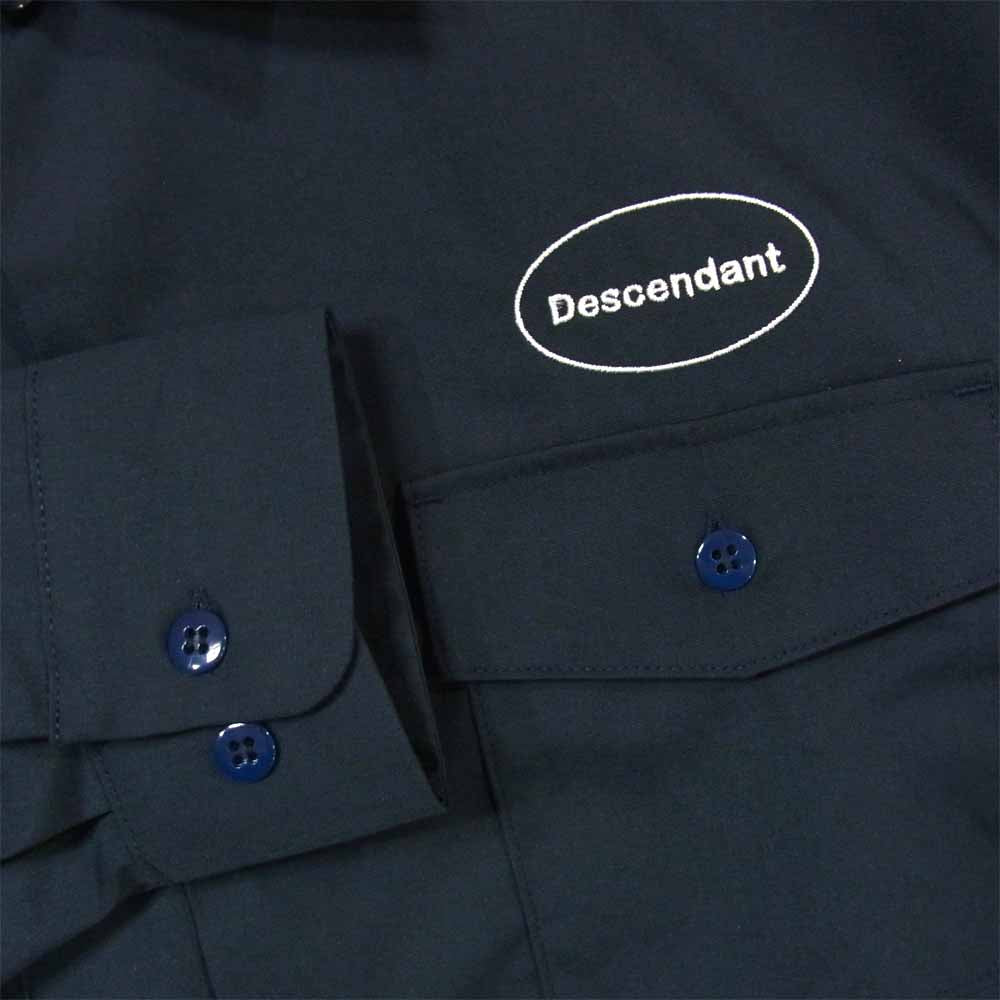DESCENDANT ディセンダント 21SS 211BRDS-SHM05 B.C WORK LS SHIRT ロゴ 刺繍 長袖 ワーク シャツ ネイビー系 2【極上美品】【中古】