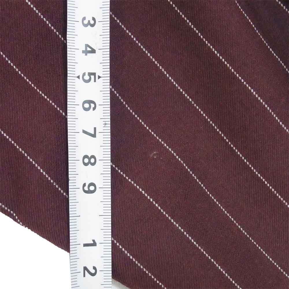 WACKO MARIA ワコマリア STRIPE WESTERN SHIRT ストライプ ウエスタン 長袖 シャツ 赤紫系 M【美品】【中古】