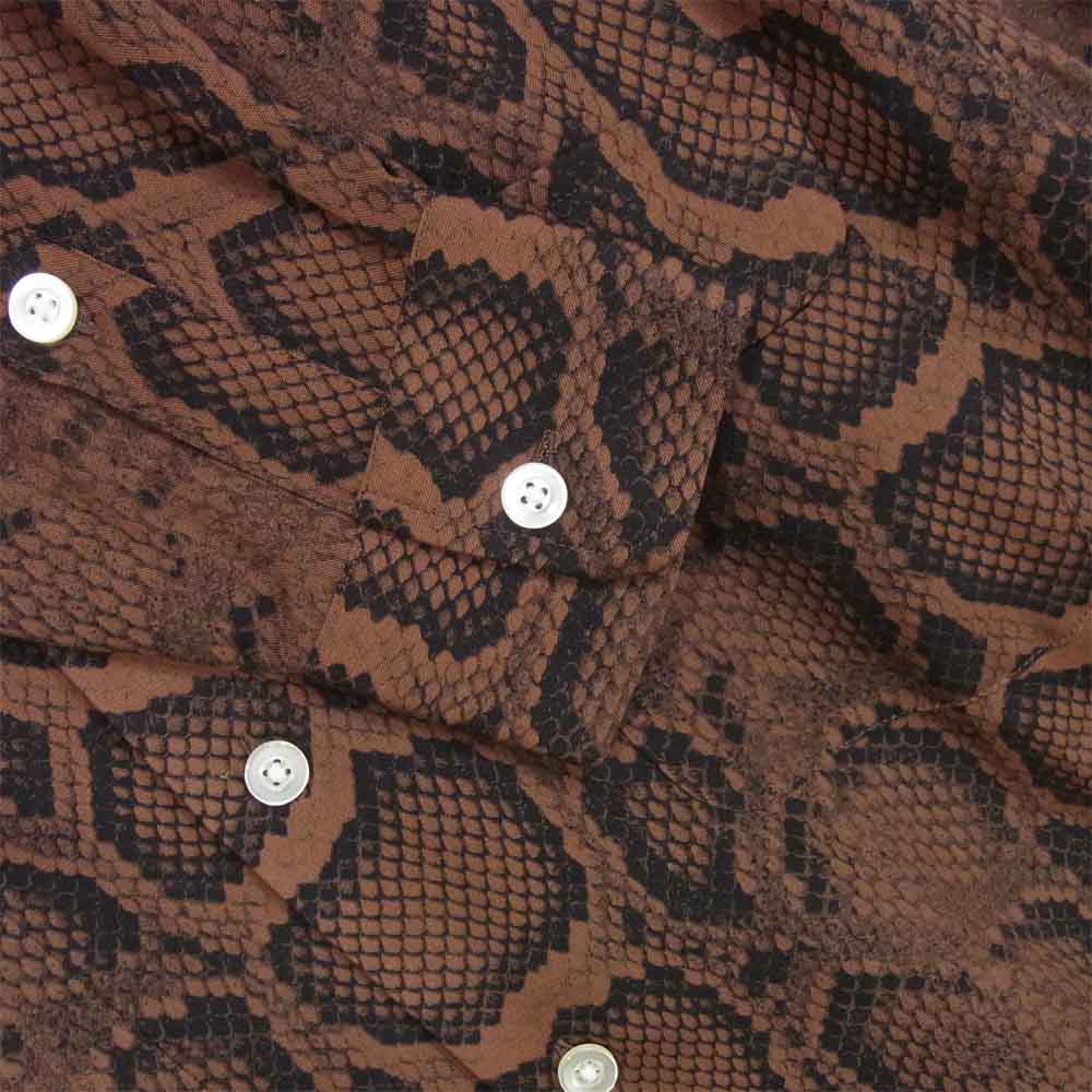 WACKO MARIA ワコマリア HAWAIIAN SHIRT L/S 日本製 長袖 ハワイアン シャツ ブラウン系 M【極上美品】【中古】