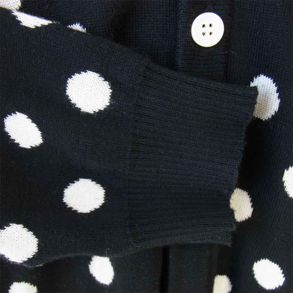 WACKO MARIA ワコマリア 13SS 13SS-KNT-04 水玉 ポルカドット カーディガン 白×黒 L【美品】【中古】