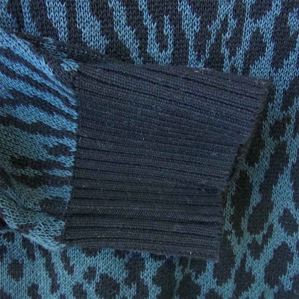 WACKO MARIA ワコマリア 18SS 18SS-WMK-KN08 LEOPARD レオパード コットン ニット 黒×緑 L【中古】