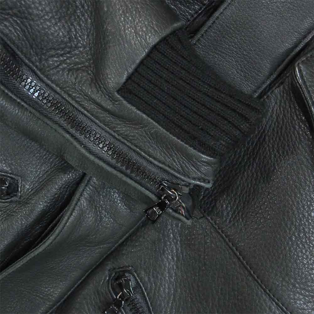 PLEIN FOUR PL09AW-4JK01 鹿革 ディアスキン レザー ジャケット ブラック系 1【中古】
