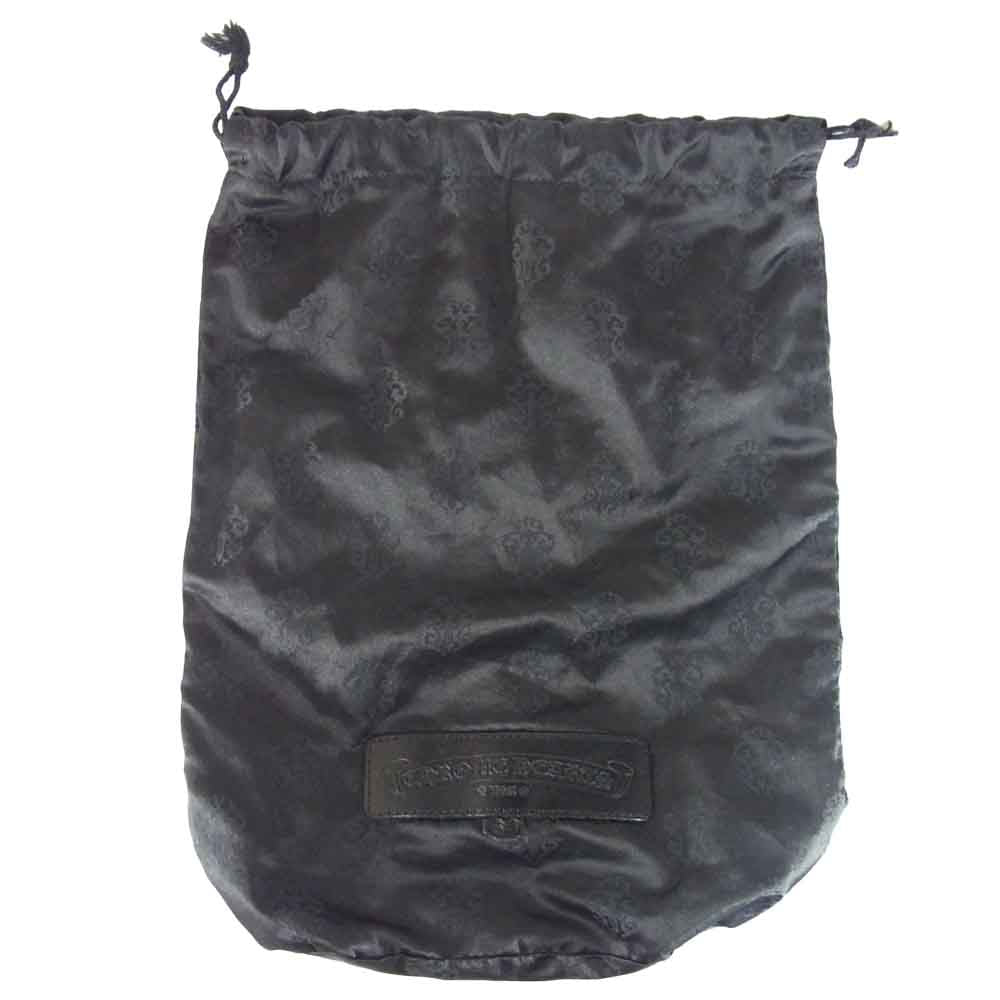 CHROME HEARTS クロムハーツ(原本無) DRW STRNG SACK ドローストリング レザー サック ブラック系【中古】