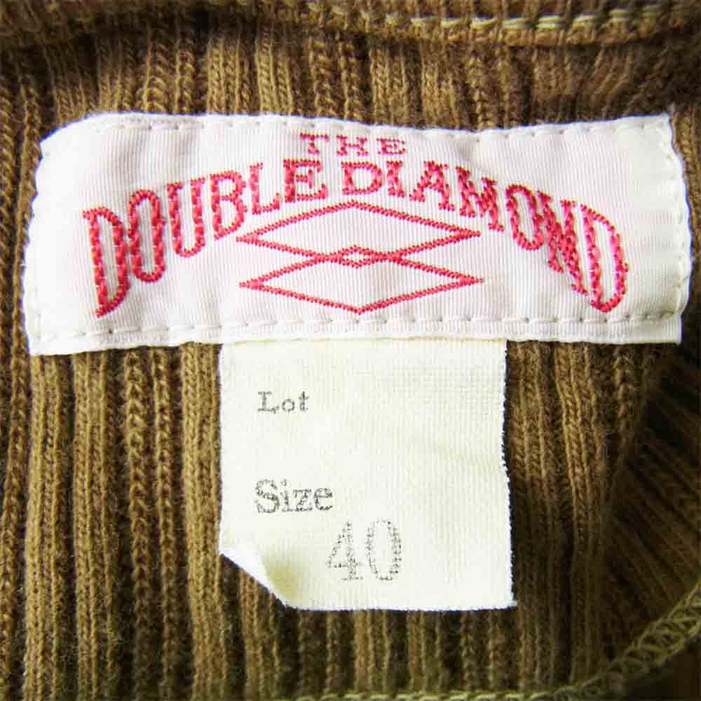 The REAL McCOY'S ザリアルマッコイズ DOUBLE DIAMOND ダブルダイヤモンド アイレット ヘンリーネック 長袖Tシャツ カットソー カーキ系 40【中古】