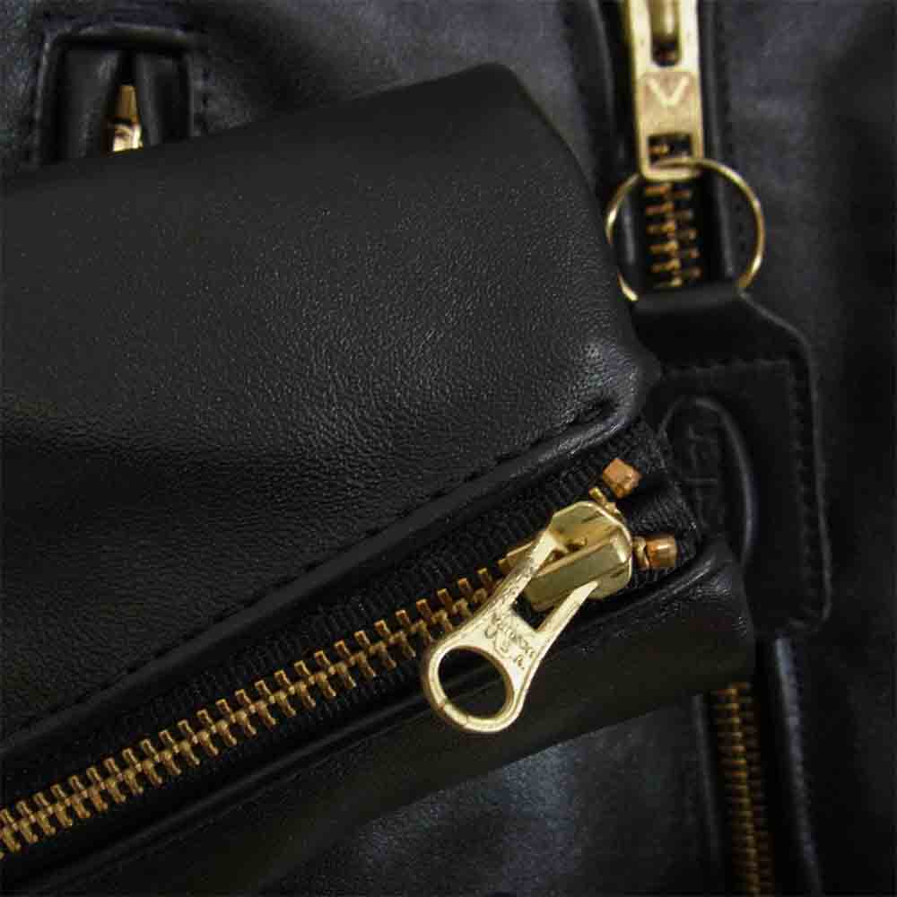 VANSON バンソン C2 レザー ダブル ライダース ジャケット ブラック系 38【美品】【中古】