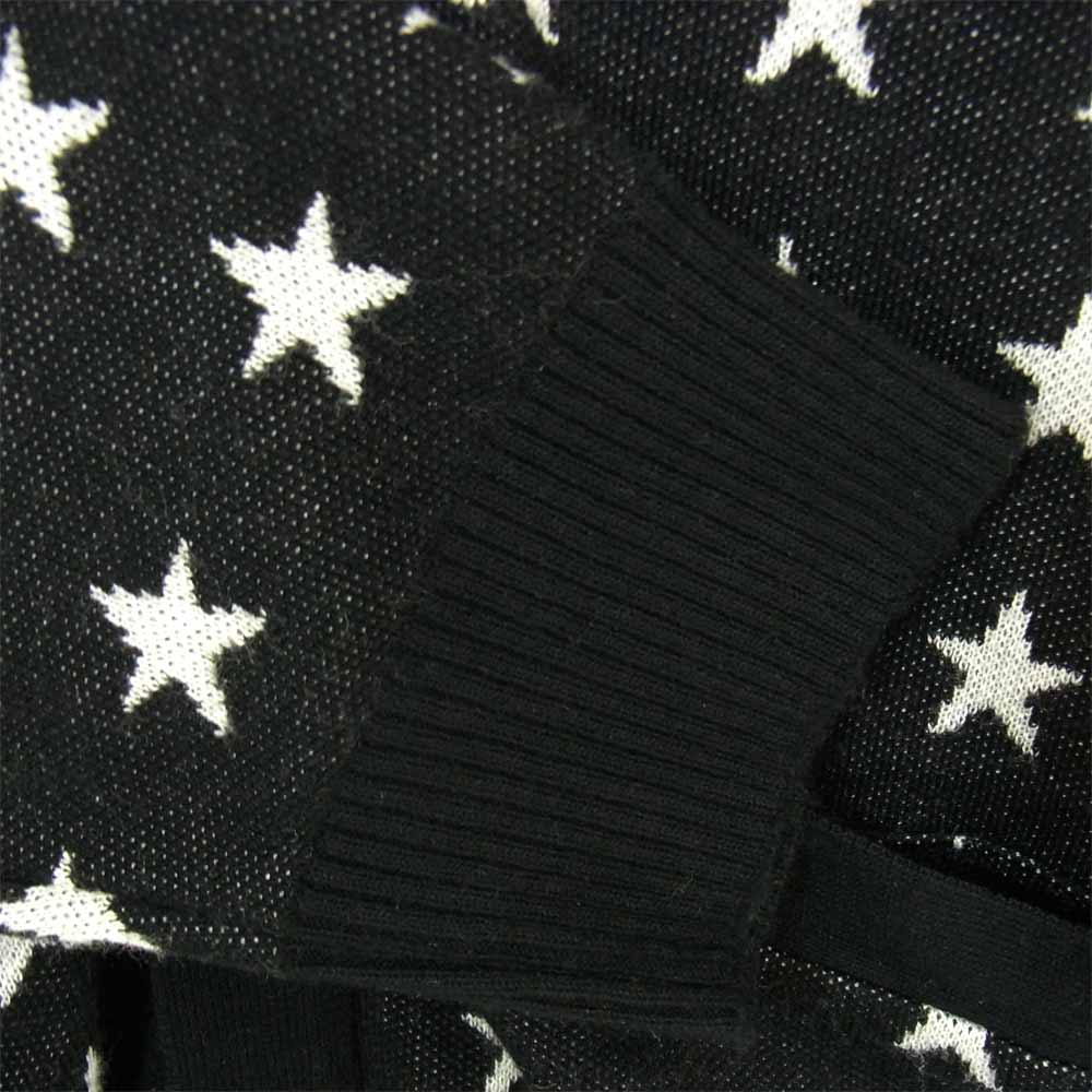 WACKO MARIA ワコマリア 15SS 15SS-KNT-14 STAR CARDIGAN シルク レーヨン スター カーディガン 黒×白 M【中古】